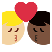 👨🏿‍❤️‍💋‍👨🏼 Emoji sich küssendes Paar - Mann: dunkle Hautfarbe, Mann: mittelhelle Hautfarbe Twitter Twemoji 13.1.