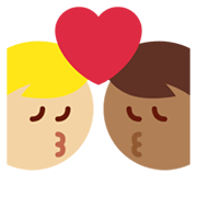 Emoji 👨🏾‍❤️‍💋‍👨🏼 Bacio Tra Coppia - Uomo: Carnagione Abbastanza Scura, Uomo: Carnagione Abbastanza Chiara su Twitter Twemoji 13.1.
