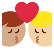Emoji 👨🏼‍❤️‍💋‍👨🏽 Bacio Tra Coppia - Uomo: Carnagione Abbastanza Chiara, Uomo: Carnagione Olivastra su Twitter Twemoji 13.1.
