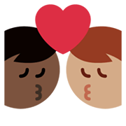 Emoji 👨🏽‍❤️‍💋‍👨🏿 Bacio Tra Coppia - Uomo: Carnagione Olivastra, Uomo: Carnagione Scura su Twitter Twemoji 13.1.