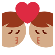 👨🏽‍❤️‍💋‍👨 Emoji sich küssendes Paar - Mann: mittlere Hautfarbe, Hombre Twitter Twemoji 13.1.