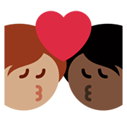 🧑🏿‍❤️‍💋‍🧑🏽 Emoji Beijo: Pessoa, Pessoa, Pele Escura, Pele Morena na Twitter Twemoji 13.1.