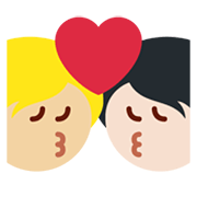 Emoji 🧑🏻‍❤️‍💋‍🧑🏼 Bacio Tra Coppia: persona, persona, Carnagione Chiara, Carnagione Abbastanza Chiara su Twitter Twemoji 13.1.