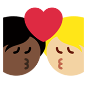 🧑🏼‍❤️‍💋‍🧑🏿 Emoji sich küssendes Paar: Person, Person, mittelhelle Hautfarbe, dunkle Hautfarbe Twitter Twemoji 13.1.