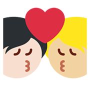 Emoji 🧑🏼‍❤️‍💋‍🧑🏻 Bacio Tra Coppia: persona, persona, Carnagione Abbastanza Chiara, Carnagione Chiara su Twitter Twemoji 13.1.