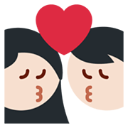 👩🏻‍❤️‍💋‍👨 Emoji sich küssendes Paar - Frau: helle Hautfarbe, Hombre Twitter Twemoji 13.1.