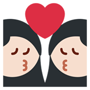 👩🏻‍❤️‍💋‍👩 Emoji sich küssendes Paar - Frau: helle Hautfarbe, Frau Twitter Twemoji 13.1.