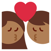 👩🏾‍❤️‍💋‍👨 Emoji sich küssendes Paar - Frau: mitteldunkle Hautfarbe, Hombre Twitter Twemoji 13.1.