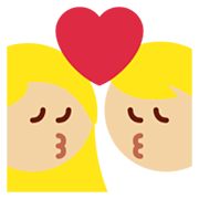 👩🏼‍❤️‍💋‍👨 Emoji sich küssendes Paar - Frau: mittelhelle Hautfarbe, Hombre Twitter Twemoji 13.1.