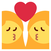 👩‍❤️‍💋‍👩 Emoji sich küssendes Paar: Frau, Frau Twitter Twemoji 13.1.