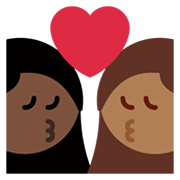 Emoji 👩🏿‍❤️‍💋‍👩🏾 Bacio Tra Coppia - Donna: Carnagione Scura, Donna: Carnagione Abbastanza Scura su Twitter Twemoji 13.1.