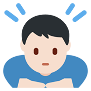🙇🏻‍♂️ Emoji Homem Fazendo Reverência: Pele Clara na Twitter Twemoji 13.1.