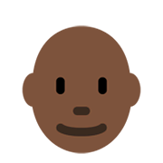 👨🏿‍🦲 Emoji Mann: dunkle Hautfarbe, Glatze Twitter Twemoji 13.1.
