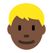Emoji 👱🏿‍♂️ Uomo Biondo: Carnagione Scura su Twitter Twemoji 13.1.
