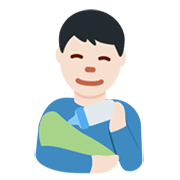 👨🏻‍🍼 Emoji Homem Alimentando Bebê: Pele Clara na Twitter Twemoji 13.1.