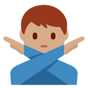 🙅🏽‍♂️ Emoji Mann mit überkreuzten Armen: mittlere Hautfarbe Twitter Twemoji 13.1.