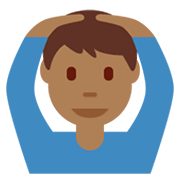Emoji 🙆🏾‍♂️ Uomo Con Gesto OK: Carnagione Abbastanza Scura su Twitter Twemoji 13.1.