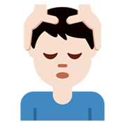💆🏻‍♂️ Emoji Mann, der eine Kopfmassage bekommt: helle Hautfarbe Twitter Twemoji 13.1.