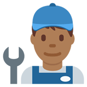 👨🏾‍🔧 Emoji Mechaniker: mitteldunkle Hautfarbe Twitter Twemoji 13.1.