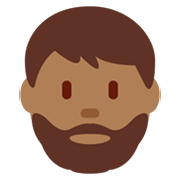 🧔🏾‍♂️ Emoji Mann: Bart mitteldunkle Hautfarbe Twitter Twemoji 13.1.