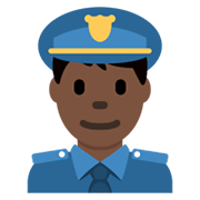 Emoji 👮🏿‍♂️ Poliziotto Uomo: Carnagione Scura su Twitter Twemoji 13.1.