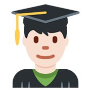 Emoji 👨🏻‍🎓 Studente: Carnagione Chiara su Twitter Twemoji 13.1.