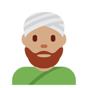 👳🏽‍♂️ Emoji Hombre Con Turbante: Tono De Piel Medio en Twitter Twemoji 13.1.