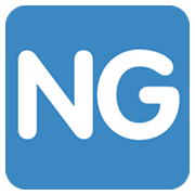 🆖 Emoji Großbuchstaben NG in blauem Quadrat Twitter Twemoji 13.1.