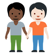 🧑🏿‍🤝‍🧑🏻 Emoji sich an den Händen haltende Personen: dunkle Hautfarbe, helle Hautfarbe Twitter Twemoji 13.1.