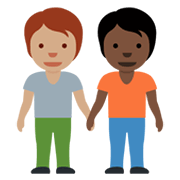 🧑🏽‍🤝‍🧑🏿 Emoji sich an den Händen haltende Personen: mittlere Hautfarbe, dunkle Hautfarbe Twitter Twemoji 13.1.