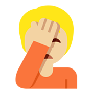 Emoji 🤦🏼 Persona Esasperata: Carnagione Abbastanza Chiara su Twitter Twemoji 13.1.