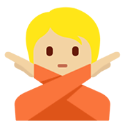 🙅🏼 Emoji Person mit überkreuzten Armen: mittelhelle Hautfarbe Twitter Twemoji 13.1.