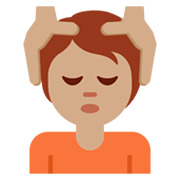💆🏽 Emoji Person, die eine Kopfmassage bekommt: mittlere Hautfarbe Twitter Twemoji 13.1.