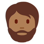 🧔🏾 Emoji Mann: mitteldunkle Hautfarbe, Bart Twitter Twemoji 13.1.