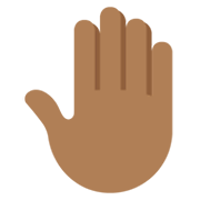 🤚🏾 Emoji erhobene Hand von hinten: mitteldunkle Hautfarbe Twitter Twemoji 13.1.