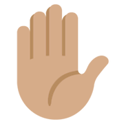 ✋🏽 Emoji erhobene Hand: mittlere Hautfarbe Twitter Twemoji 13.1.