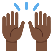 🙌🏿 Emoji Mãos Para Cima: Pele Escura na Twitter Twemoji 13.1.