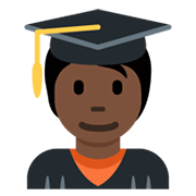 🧑🏿‍🎓 Emoji Student(in): dunkle Hautfarbe Twitter Twemoji 13.1.
