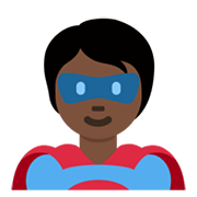 🦸🏿 Emoji Personaje De Superhéroe: Tono De Piel Oscuro en Twitter Twemoji 13.1.