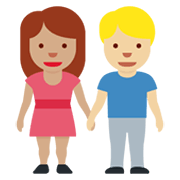 Emoji 👩🏽‍🤝‍👨🏼 Uomo E Donna Che Si Tengono Per Mano: Carnagione Olivastra E Carnagione Abbastanza Chiara su Twitter Twemoji 13.1.