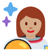 👩🏽‍🚀 Emoji Astronautin: mittlere Hautfarbe Twitter Twemoji 13.1.