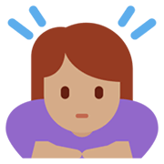 Emoji 🙇🏽‍♀️ Donna Che Fa Inchino Profondo: Carnagione Olivastra su Twitter Twemoji 13.1.