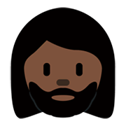 Emoji 🧔🏿‍♀️ Uomo Con La Barba Carnagione Scura su Twitter Twemoji 13.1.