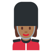💂🏾‍♀️ Emoji Wachfrau: mitteldunkle Hautfarbe Twitter Twemoji 13.1.