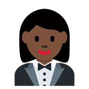🤵🏿‍♀️ Emoji Mujer Con Esmoquin: Tono De Piel Oscuro en Twitter Twemoji 13.1.