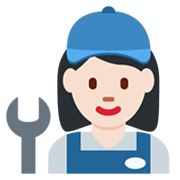 Emoji 👩🏻‍🔧 Meccanico Donna: Carnagione Chiara su Twitter Twemoji 13.1.