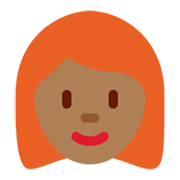 👩🏾‍🦰 Emoji Mulher: Pele Morena Escura E Cabelo Vermelho na Twitter Twemoji 13.1.