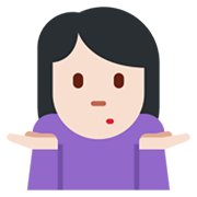 🤷🏻‍♀️ Emoji schulterzuckende Frau: helle Hautfarbe Twitter Twemoji 13.1.