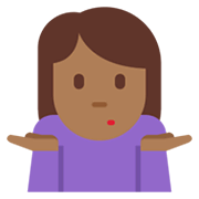 🤷🏾‍♀️ Emoji schulterzuckende Frau: mitteldunkle Hautfarbe Twitter Twemoji 13.1.