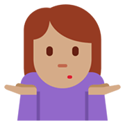 Emoji 🤷🏽‍♀️ Donna Che Scrolla Le Spalle: Carnagione Olivastra su Twitter Twemoji 13.1.